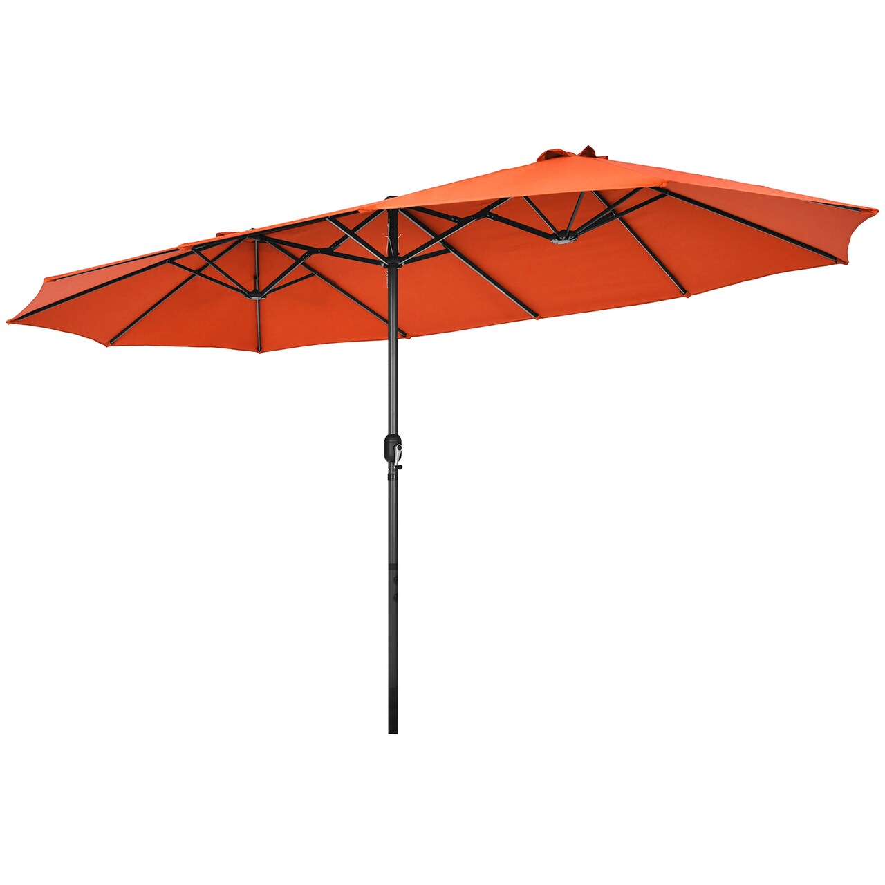Costway 15FT Patio Double-Sided Umbrella Crank Outdoor Garden Market Sun Shade Red\Blue\Coffee\Beige\Navy\Orange\Turquoise